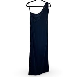 Avanti Designs Formal Beaded Gown Size 12 One Shoulder Y2K Cocktail Formal Prom